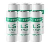 Lot de 6 Piles LS17500, 3,6 V 3800mAh Batterie Lithium Haute Capacité (Non-Rechargeable)
