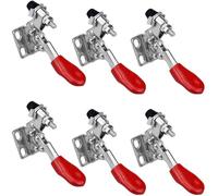 Lot de 6 Pince à Bascule en Métal Horizontal Sauterelle, Serrage à Genouillère Type Vertical en Fer Galvanisé Pince à Levier GH-201