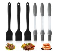 Lot de 6 pinceaux à badigeonner en silicone résistant à la chaleur pour tartiner l'huile, le beurre, la sauce, les marinades pour barbecue, barbecue, pâtisserie, cuisine