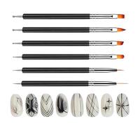 Lot de 6 pinceaux à double extrémité, 15,5 x 0,5 x 0,5 cm, stylo à pointiller pour usage domestique et en salon, pinceaux fins pour