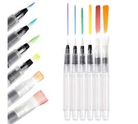 Lot de 6 pinceaux à Eau Rechargeables avec réservoir d'eau - Crayons solubles dans l'eau - Marqueurs à Flux d'eau - pour Laver la Peinture et mélanger