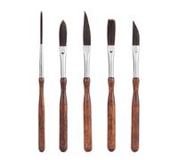 Lot de 6 Pinceaux à Fileter, en Forme Couteau en Forme d'Épée À Pointe Plate Longs Langue de Chat et Pinceaux Liner pour Les Lignes Fines et la Peinture Décorative