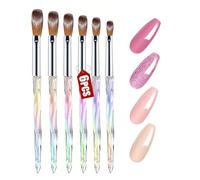Lot de 6 pinceaux à ongles en acrylique avec taille 4/6/8/10/12/14, outils de décoration d'ongles pour sculpture 3D et détails, coffret cadeau pour femme, pour salon de maison