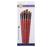 Lot de 6 pinceaux à peinture acrylique en nylon pour peinture à l'huile et à l'aquarelle - Pinceaux professionnels professionnels - Pinceaux de peinture acrylique professionnels - Anti-chute