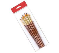 Lot de 6 pinceaux d'artiste pour peinture à l'huile, acrylique, aquarelle, gouache, peinture, poils en nylon