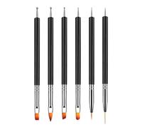 Lot de 6 pinceaux de | 6 pinceaux de peinture double face pour - outils de pointillage des ongles, pinceau de liner fin, outils de dessin de de point pour un usage domestique