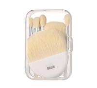 Lot de 6 pinceaux de maquillage professionnels à poils souples avec support - Outils cosmétiques pour estomper les correcteurs, les fards à paupières, les poudres - Organiseur de voyage pour homme et