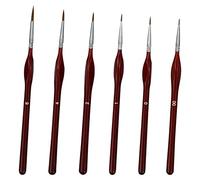 Lot de 6 pinceaux de peinture à pointe fine pour artistes miniatures professionnels pour aquarelle, acrylique, peinture à l'huile