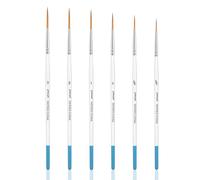 Lot de 6 pinceaux de peinture de détail 5 tailles #0#00#00#1#2#3 - Pinceaux fins extra longs et très flexibles pour acrylique, aquarelle, huile, gouache