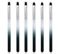 Lot de 6 pinceaux de retrait de vernis à ongles avec pointe ronde et plate - Outils de peinture pour nail art et nettoyage des erreurs - Blanc et vert dégradé - Pour femme