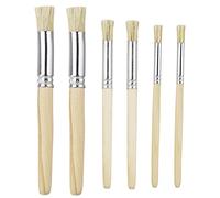 Lot de 6 pinceaux en bois à poils naturels pour peinture acrylique, peinture à l'huile, aquarelle, fabrication de cartes, projets d'artisanat (3 tailles)