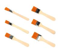 Lot de 6 pinceaux larges et plats pour l'application de vernis Gesso acrylique, peinture à l'huile, aquarelle, poils en nylon, manche court