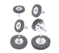 Lot de 6 pinceaux métalliques pour perceuse, roue de fil abrasif pour tige hexagonale 1/4", brosse pour fil d'acier de forage