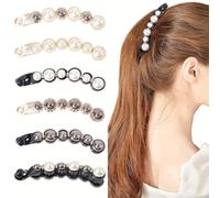 Lot de 6 pinces à cheveux avec perles pour queue de cheval