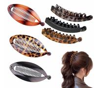 Lot de 6 pinces à cheveux bananes élégantes pour femme - accessoires coiffure durables en plastique - pour cheveux fins et épais - deux styles mode pour usage quotidien et occasions spéciales