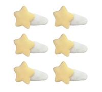Lot de 6 pinces à cheveux colorées en forme d'étoile en peluche pour filles et femmes