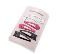 Lot de 6 pinces à cheveux colorées imprimées de dessins animés tendance pour filles avec imprimé chat personnalisé, pinces à cheveux, bijoux de coiffure, épingles à cheveux