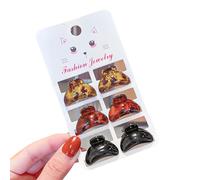 Lot de 6 pinces à cheveux élégantes en acrylique motif léopards pour femmes et filles