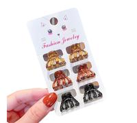 Lot de 6 pinces à cheveux en acrylique style vintage léopards pour femmes et filles à la mode