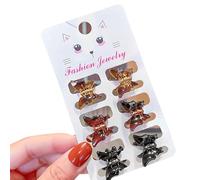 Lot de 6 pinces à cheveux en acrylique style vintage léopards pour femmes et filles à la mode