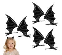Lot de 6 pinces à cheveux en forme d'ailes de chauve-souris gothique - Accessoires gothiques - Barrette à cheveux pour femmes et filles - Costume de fête d'Halloween