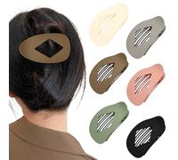 Lot de 6 pinces à cheveux en forme de bec de canard pour femme, simple ovale et plat, grande pince pour cheveux épais et fins, tenue solide pour femmes et filles