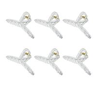 Lot de 6 pinces à cheveux en plastique transparent - Grandes pinces à cheveux antidérapantes - Accessoires de coiffure pour cheveux fins et épais pour femme