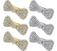 Lot de 6 pinces à cheveux en strass pour femme - Mini barrettes crocodiles en strass - Accessoires de cheveux pour femme et fille - Cadeau d'anniversaire ou de Noël