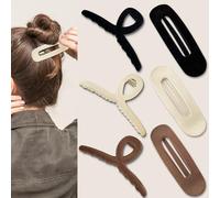 Lot de 6 pinces à cheveux floquées, 2 styles de grandes pinces à cheveux pour cheveux épais et fins, barrettes à cheveux françaises, accessoires de cheveux élégants pour femmes et filles,