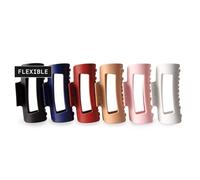Lot de 6 pinces à cheveux Mello - Rouge, blanc, bleu, noir, marron, rose - Fabriquées en Corée