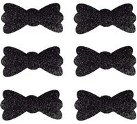 Lot de 6 pinces à cheveux noires avec nœud magique pour cheveux - Paillettes à paillettes - Frange magique sans couture - Accessoires pour coiffure