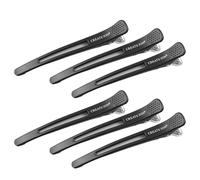 Lot de 6 pinces à cheveux professionnelles pour sectionnement - Antidérapantes et sans traces - Avec bande en silicone - Idéales pour les coiffeurs, les femmes, les hommes - Pinces à cheveux pour