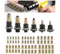 Lot de 6 Pinces à Écrou à Riveter pour M3 M4 M5 M6 M8 M10, Écrous à Tête de Rivet à Main, Avec 60 Ecrous, Inserts Filetés Et Adaptateurs, pour Atelier Auto, Btp Et Travaux Sur Métaux