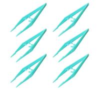 Lot de 6 pinces à épiler réutilisables en plastique - Parfait pour la santé, la beauté, les premiers secours, le médical, le bricolage, les arts et l'artisanat