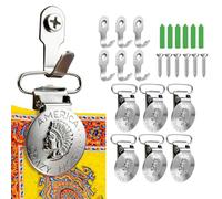 Lot de 6 pinces à tapisserie antidérapantes en métal de style vintage | Tête de chef | Suspension murale | Présentoir de rideau de plafond | Kit de fixation de tapisserie décorative et robuste pour