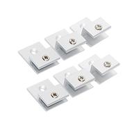 Lot de 6 pinces à verre en forme de H avec bras de serrage épais, en alliage d'aluminium, pinces à fixation murale pour miroir (9-12 mm)