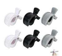 Lot de 6 pinces,Clips robustes pour attacher jouets, vêtements, doudous ou langes à poussette, buggy ou cosy Accessoire pratique et résistant (Gris, blanc, noir)