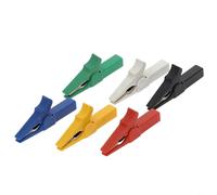 Lot de 6 pinces crocodiles avec gaine isolée en PVC, longueur 55 mm, parfaites pour l'ingénierie électrique et les connexions rapides, compatible 4 mm