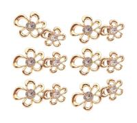 Lot de 6 pinces de serrage multifonction en forme de fleur en strass pour divers tissus, attaches faciles à clipser pour pantalons, installation rapide