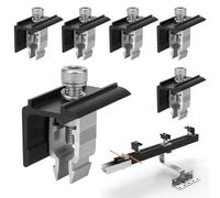 Lot de 6 pinces d'extrémité 30 mm noires pour montage du panneau solaire photovoltaïque - Support de panneau solaire - Borne d'extrémité pour modules solaires PV - Fixations de centrale de balcon sur