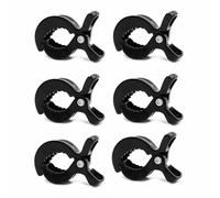 Lot de 6 pinces pour poussette - Clip magnétique pour poussette - Pour la fixation de jouets, de bavettes et de vêtements à la poussette - Convient pour les chaises longues et les berceaux (noir)