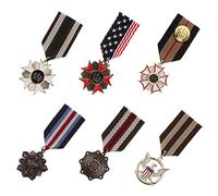 Lot de 6 Pin's en Tissu Rayé Rétro pour Fête Costume Homme Femme