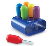 Lot de 6 pipettes compte-gouttes colorées pour enfants de 3 ans et plus - Fournitures éducatives - Avec support - Pailles de grand diamètre
