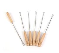 Lot de 6 piques à fondue - cook concept - marron