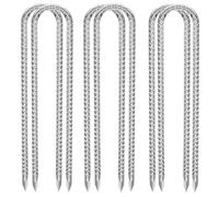 Lot de 6 piquets de Barre d'armature galvanisés Robustes avec Filetage, piquets d'ancrage au Sol pour Fixer Les tuyaux d'eau, Les piquets de Tente et Les piquets de clôture de Jardin, Argent, 30,5 cm