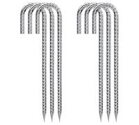 Lot de 6 piquets de Barres d'armature galvanisés de 30,5 cm, piquets de Tente Robustes pour Plantes, piquets en Tissu antirouille, pour Gazon Artificiel