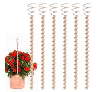 Lot de 6 piquets de Culture électrique en cuivre enveloppés de Fil de cuivre, 30,5 cm, 6 piquets de Culture électrique Longs enveloppés de Bois Naturel pour Support de, Jardin