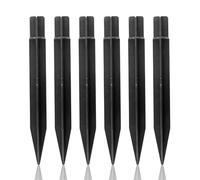 Lot de 6 piquets de rechange en plastique pour lampes solaires, 2,2 x 21 cm, pour cour, jardin, extérieur, Noël, Halloween, allée (noir)