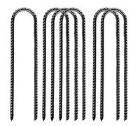 Lot de 6 piquets de sol de 30,5 cm très résistants, piquets de jardin en forme de U en acier - Piquets d'armature pour extérieur pour chien, remorqueur, tissu de mauvaises herbes, pelouse, clôtures de