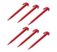 Lot de 6 piquets de tente en plastique Rouge 19 cm